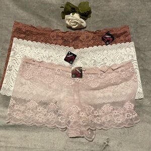 Simply Sexy 3 Pack Cheeky Lace Panties - Size XL